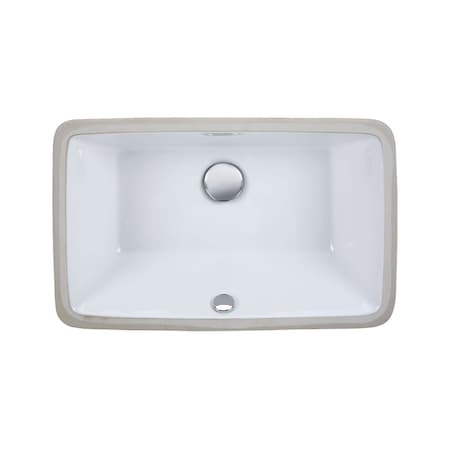 Undermount Sink, 21inch Rectangular Vitreous China, White